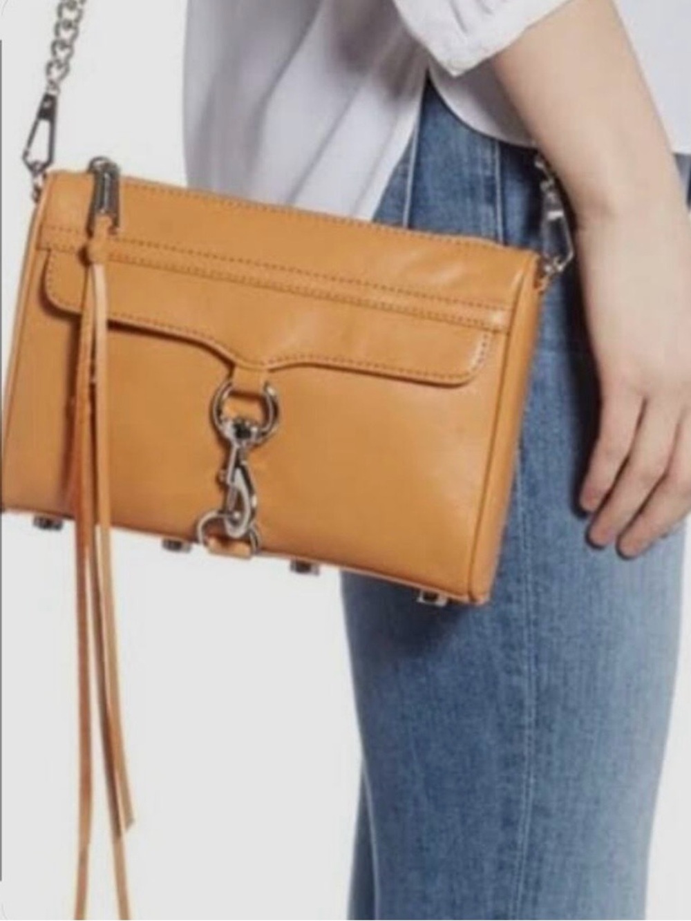 🤎 NWOT REBECCA MINKOFF TAN MINI M.A.C LEATHER CROSSBODY BAG! - Picture 2 of 13